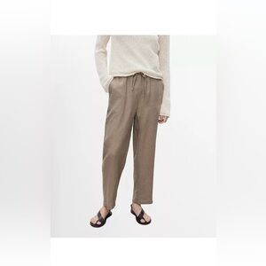 NWT MANGO
Women's Straight Cropped Linen Trousers Pants